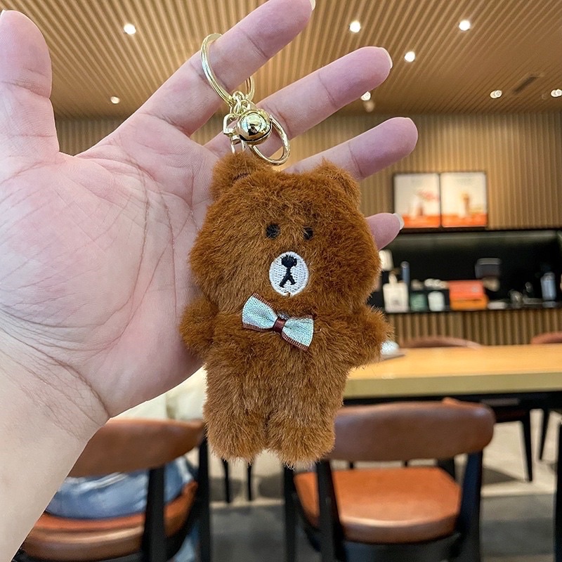 Móc khoá bông treo túi cặp mẫu Gấu Thỏ Vịt Brown Cony Sally Line