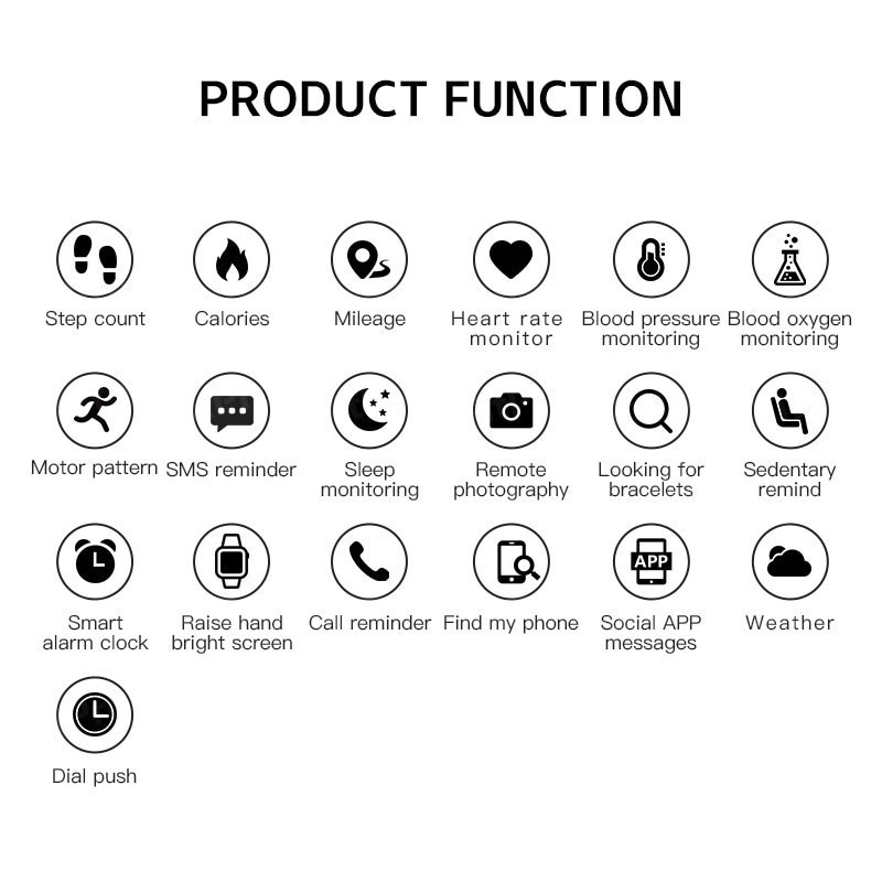 Đồng Hồ Thông Minh Kết Nối Bluetooth Chống Thấm Nước Hỗ Trợ Theo Dõi Giấc Ngủ Cho Nam Và Nữ