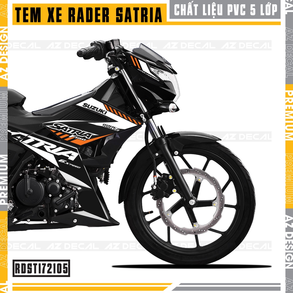 Tem Rời Xe Suzuki Raider - Satria Mẫu 05 | RDST172105 | Decal Chế Chất Liệu PVC Chống Nước, Dễ Dán Tại Nhà