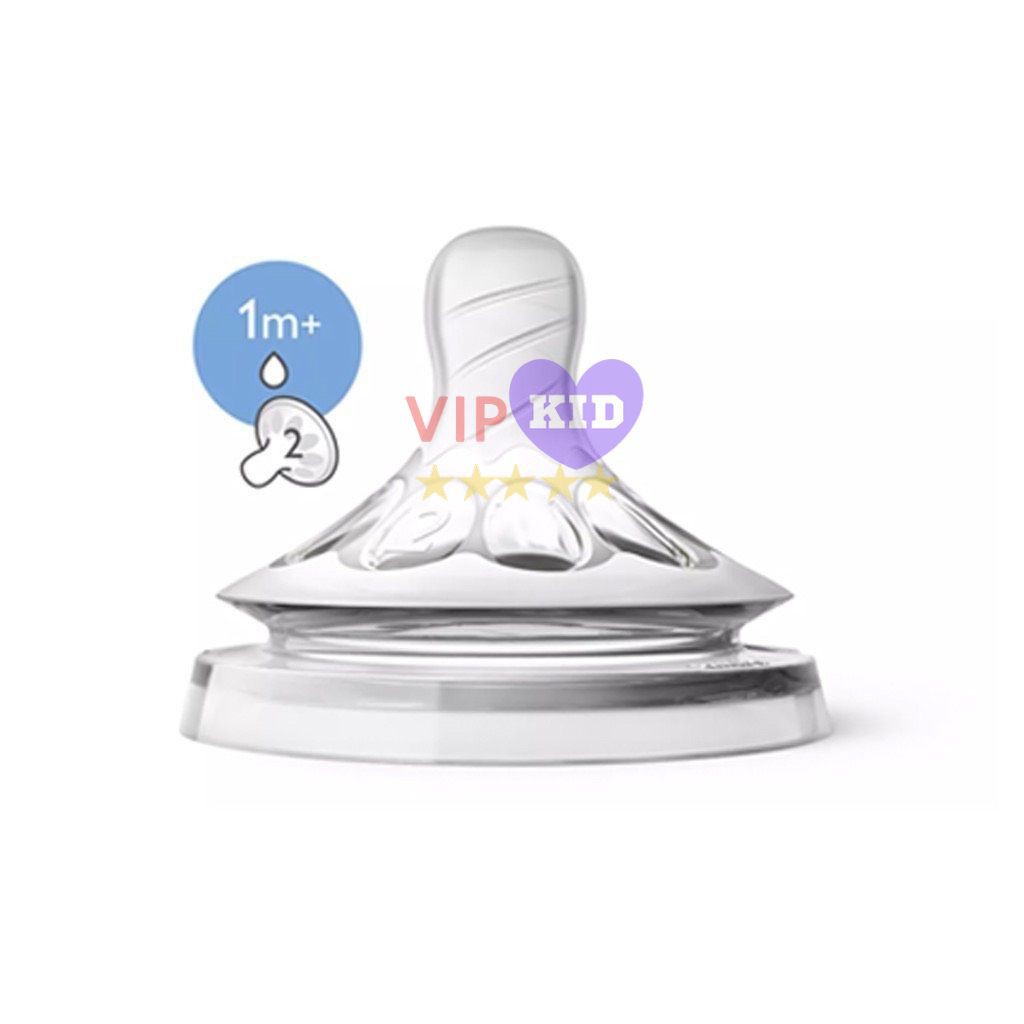 Núm ti avent Natural Cổ Rộng đủ Số 0-5.  Mô Phỏng Ti Mẹ Tự Nhiên [Cam kết hàng chính hãng philips]- VIPKID