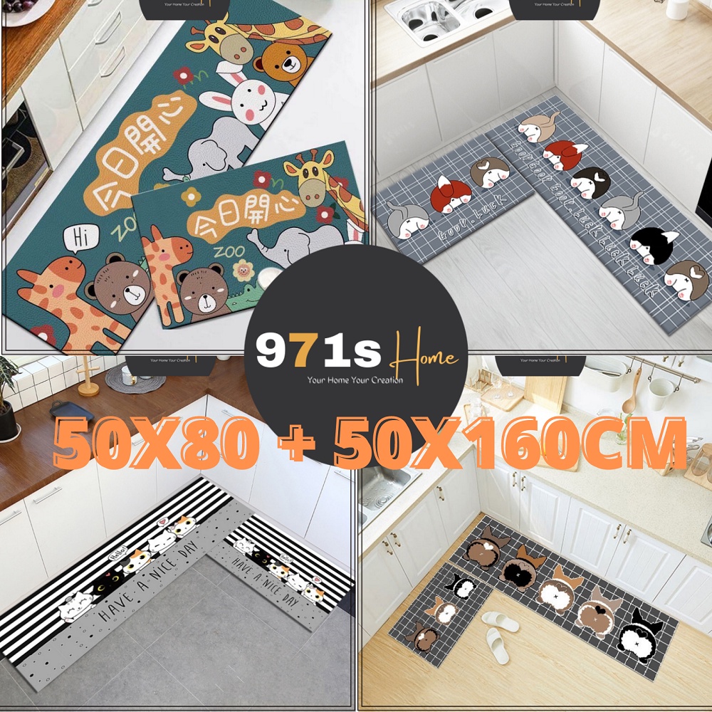 Thảm bếp 3D (50*80cm ,50*160 cm) kích thước lớn trải sàn nhà bếp phòng ngủ chất nhung  thảm chùi chân