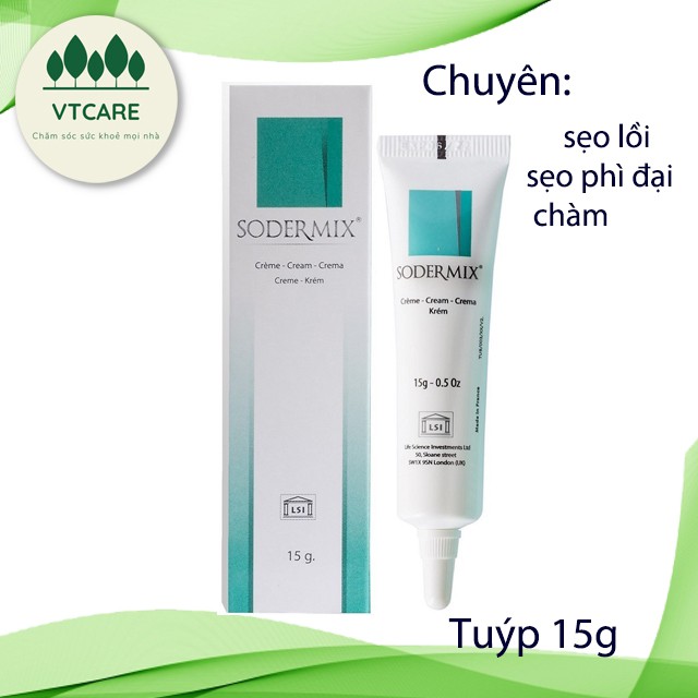 Sodermix Cream 15g - Dùng Cho Sẹo Lồi, Sẹo Phì Đại, Chàm Chính Hãng Pháp