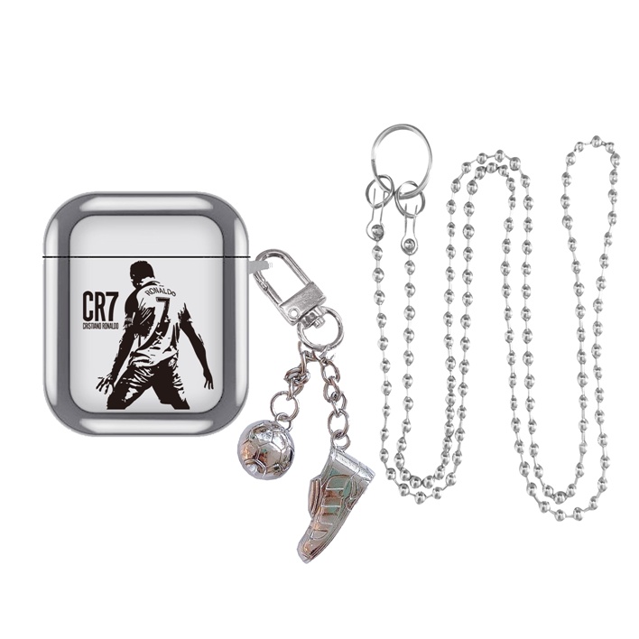 Vỏ Bảo Vệ Hộp Sạc Tai nghe không dây Airpods 1 / 2 / Pro Hình Giày Bóng Đá Cristiano Ronaldo / Ronaldo Có Dây Đeo Móc Khóa