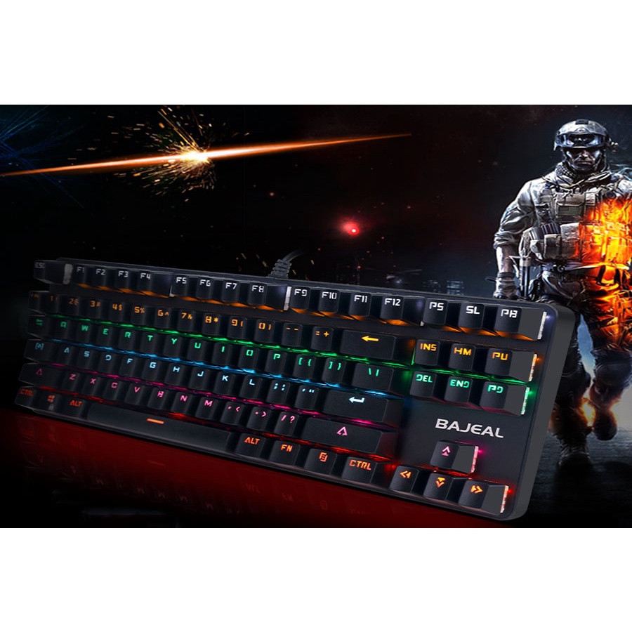 Bàn Phím Cơ BAJEAL K100 Led 12 Chế Độ Phím Cơ Blue Switch