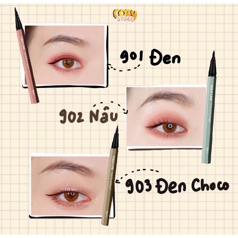 Bút kẻ mắt HOLDLIVE nét mảnh Superfine Natural Eyeliner