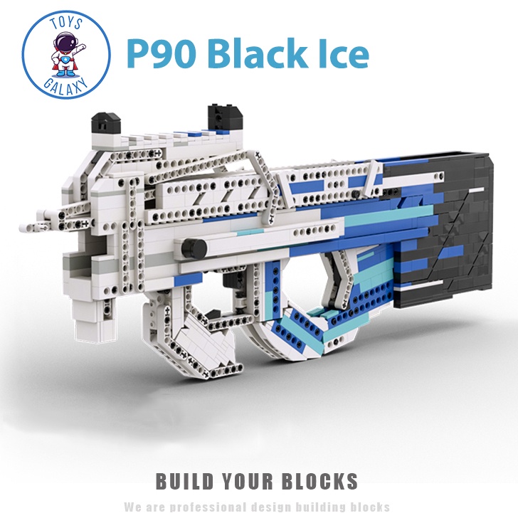 Đồ Chơi Lắp Ráp Mô Hình PUBG P90 Black Ice Bắn Thun Nịt MOC Kevin183 / CSGO Free Fire Lửa Chùa CoD Titanfall