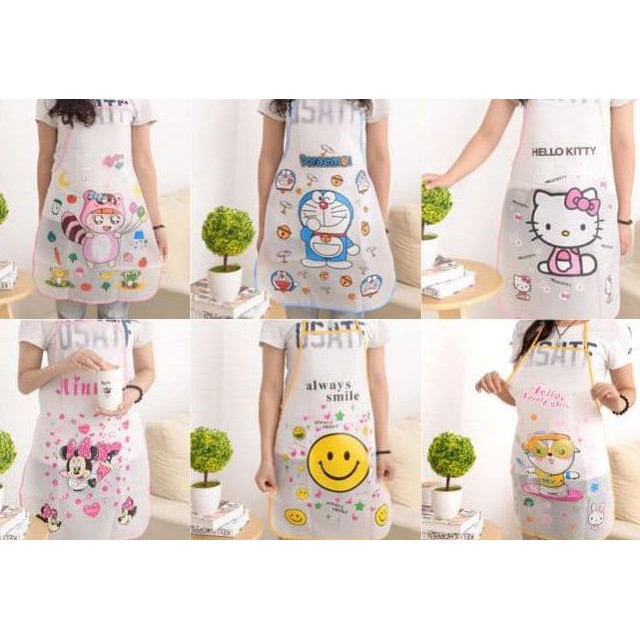 Trong Suốt Tạp Dề Nấu Ăn Hình Doraemon-Apron Lidya.Store1