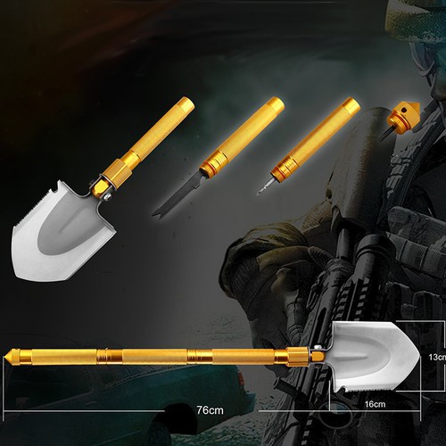 Bộ Xẻng Đa Năng Quân Dụng Cao Cấp, Đi Phượt Dã Ngoại Gấp Gọn Tiện Lợi