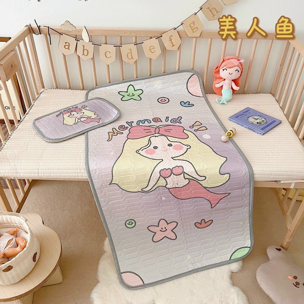 Chiếu điều hoà cao su non 3D cho bé kèm gối - kích thước 120cm x 60cm