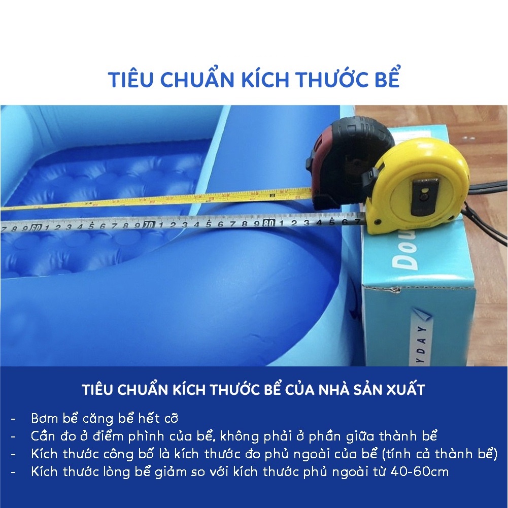 Bể bơi cho bé thành cao cao cấp RAMBO hình chữ nhật đủ kích cỡ 2-3 tầng đáy 2 lớp chống trượt bền đẹp mâu mới 2020