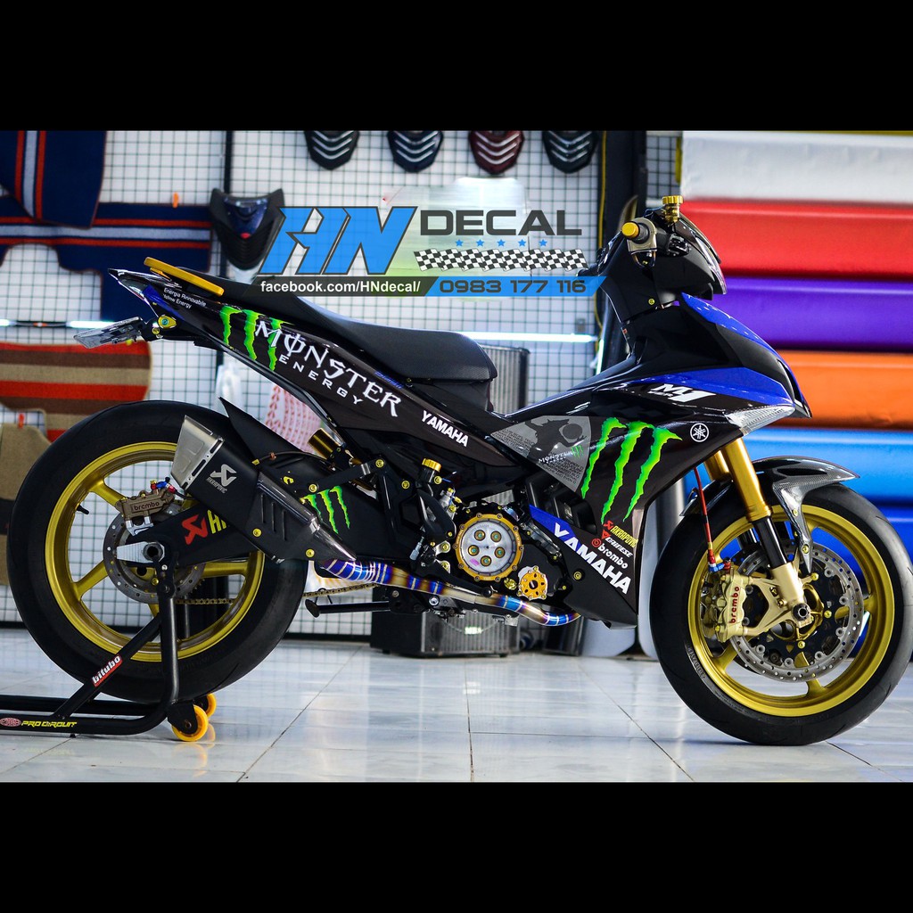 Tem Trùm Exciter 150 Đen Xanh Monsterr