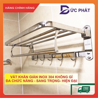 Móc treo khăn nhà tắm, vắt khăn giàn inox 304 chắc chắn