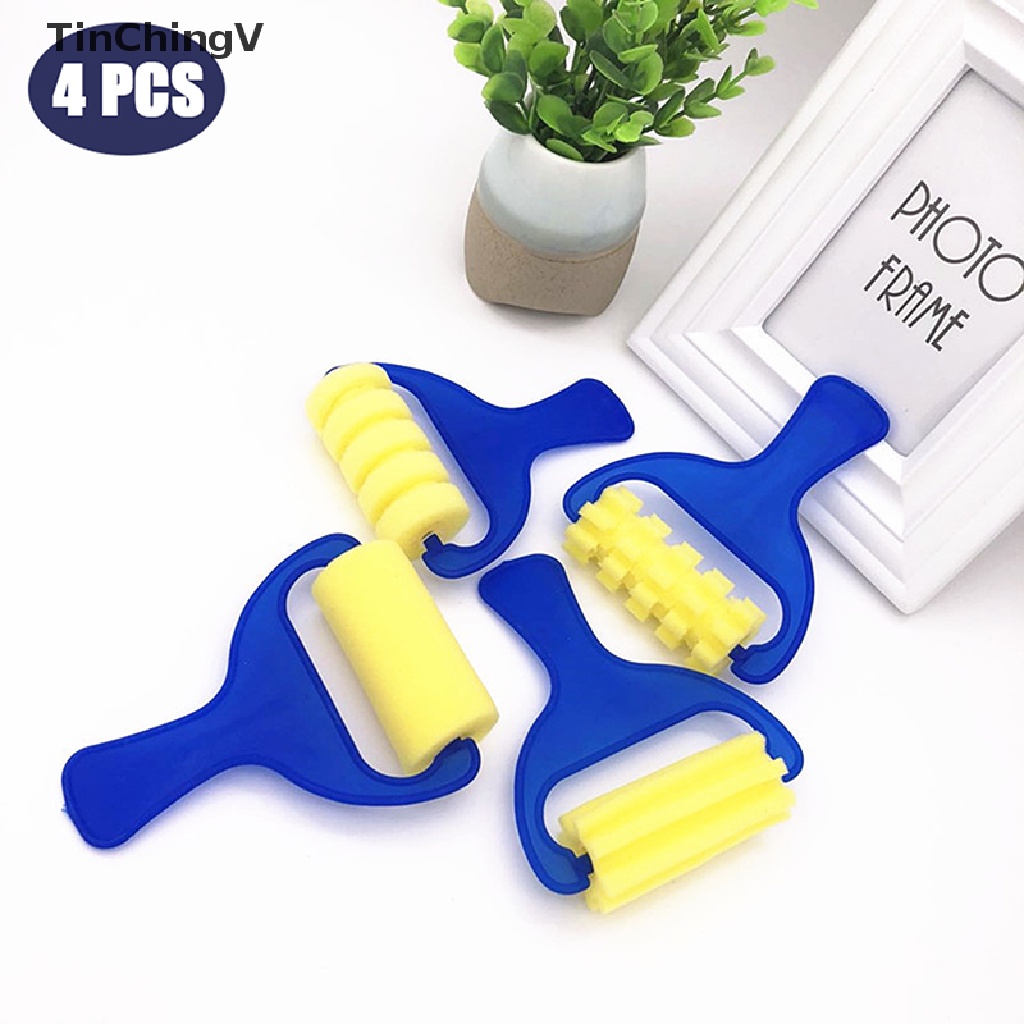 Set 4 Cây Lăn Sơn Vẽ Tranh Cán Nhựa DIY Cho Bé