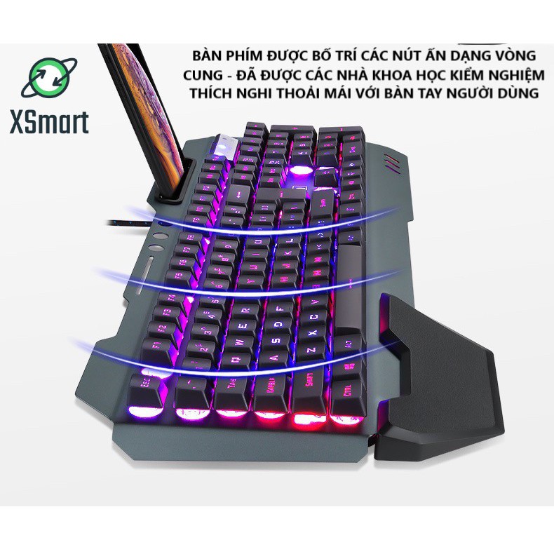 Combo Bàn phím và chuột gaming và tai nghe máy tính chụp tai chơi game, bộ sản phẩm có LED đổi màu K618+V6+K3