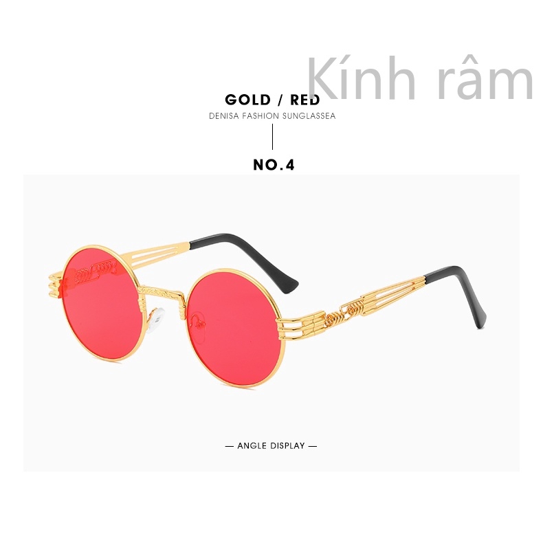 Kính mát gọng kim loại tròn chống nắng UV400 cho nam