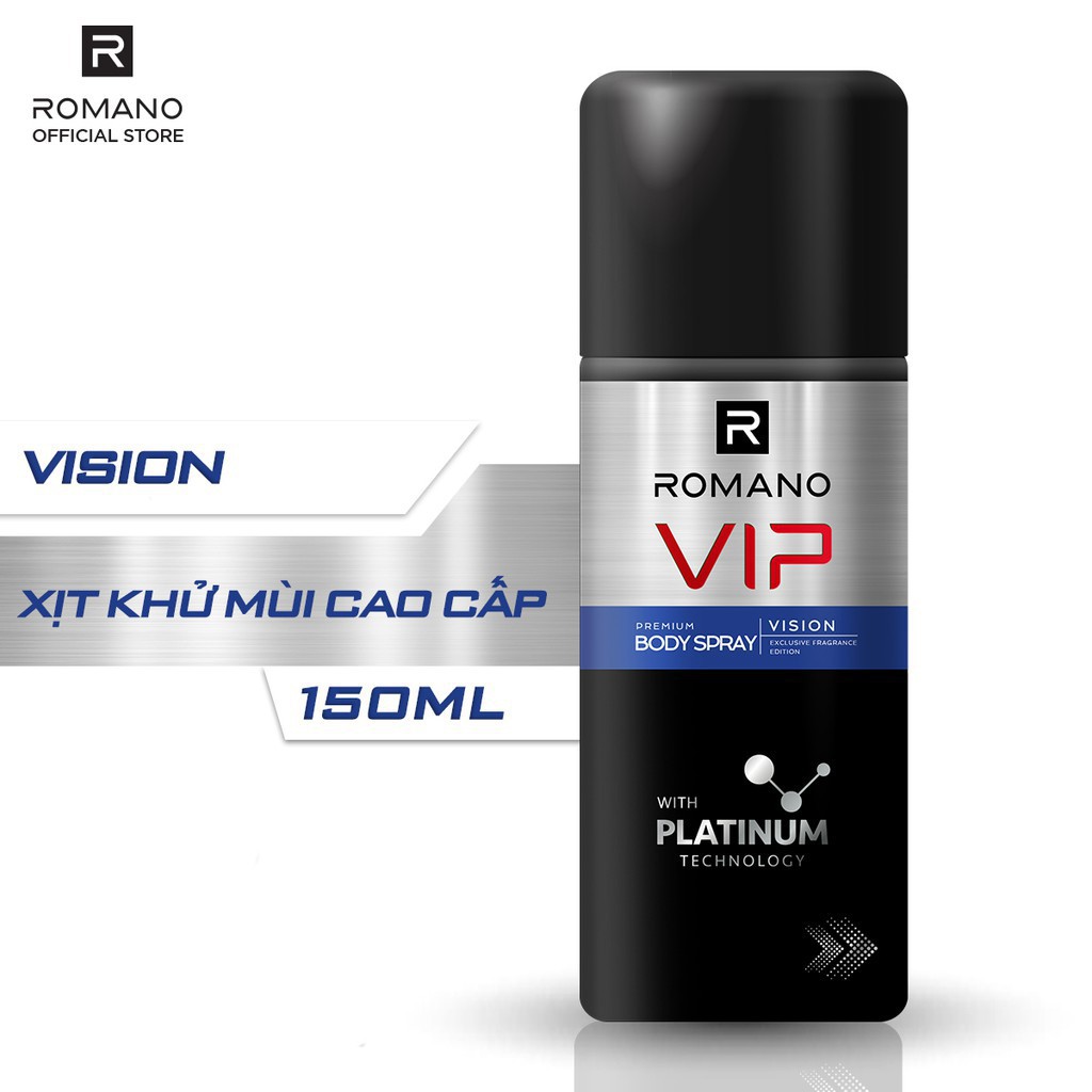 [Romano] [Mới] Xịt Khử Mùi Cao Cấp Romano Vip Vision Sang Trọng Cuốn Hút 150Ml