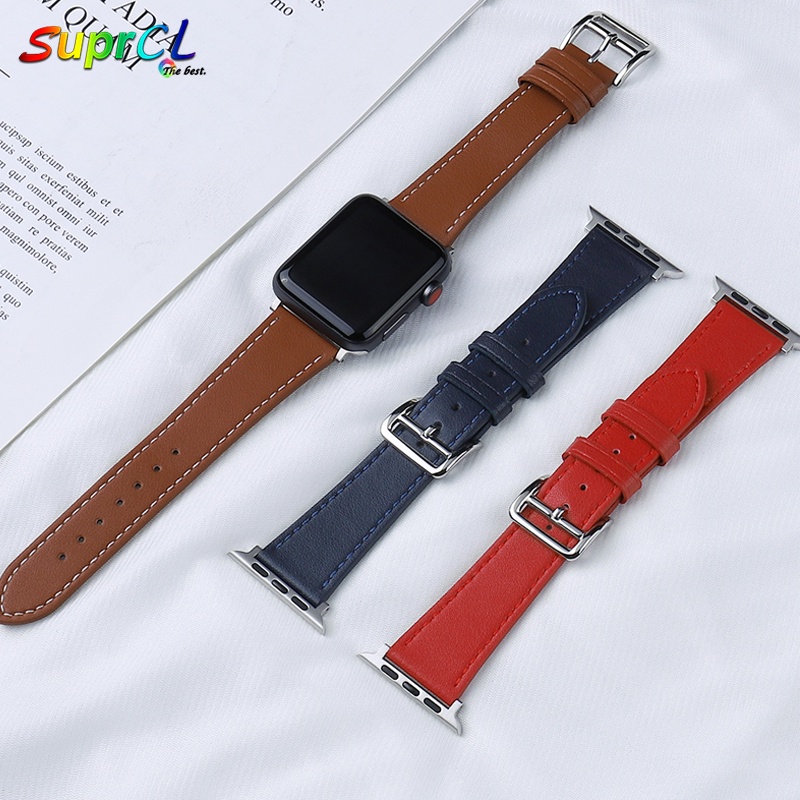 Dây Đeo Bằng Da Thật 45Mm Cho Đồng Hồ Thông Minh Apple Watch 7654 SE 42Mm 38Mm 44Mm 40Mm