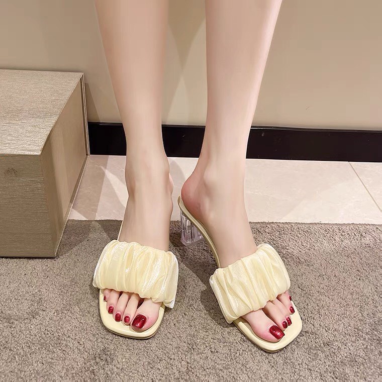Guốc Nữ 7 Phân Bèo Nhún 1 Bản Thiết Kế 3 Màu Cơ Bản Lên Chân Sang Đẹp Size 35 - 39