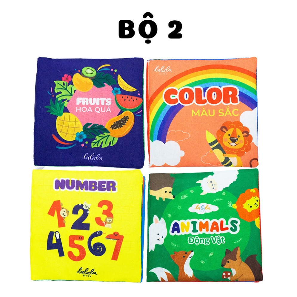 Bộ 4 sách vải cho trẻ nhỏ song ngữ Lalala baby
