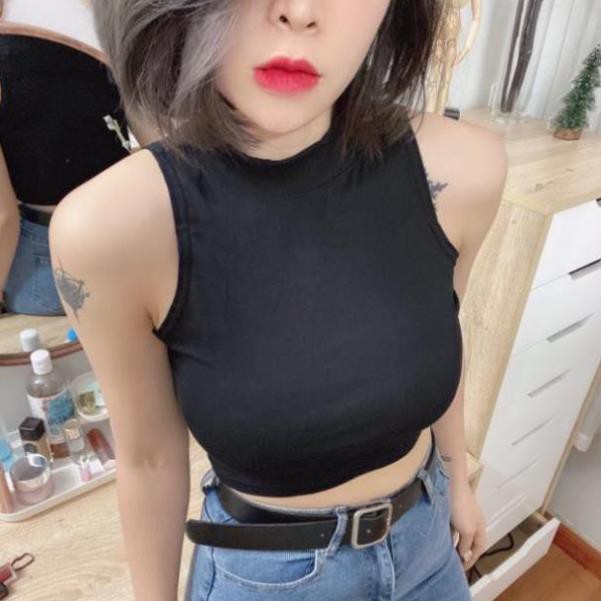 HOT ÁO SÁT NÁCH 3 lỗ ngược Basic dáng croptop- hình thật