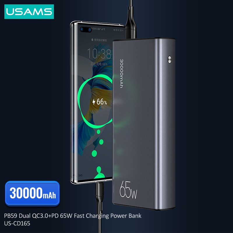Mua Nguồn sạc dự phòng và cáp USAMS PD 65W 30000mAh QC PCP AFC sạc ...
