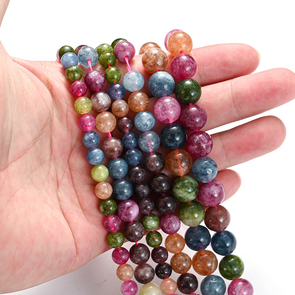 DIY Imitation Loose round beads tourmaline 6-10mm for making accessories