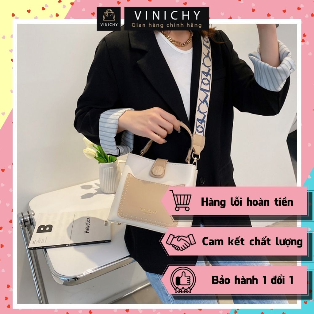 Túi Tote 2 mặt , túi công sở đeo chéo, đi chơi, đi học VINICHY, da cao cấp size 26cm HA151