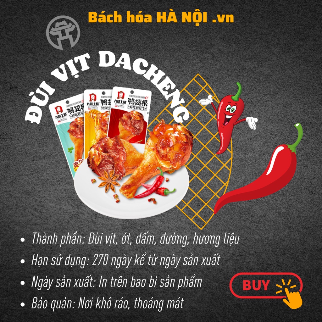 Đùi Vịt Đỏ Cay DaCheng Ăn Liền 32g - Ăn Vặt Ngon - Bách hóa HÀ NỘI