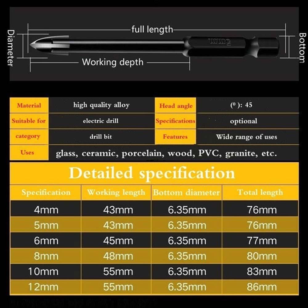 LANFY Mũi Khoan Kính / Gạch Điện Bằng Hợp Kim Chất Lượng Cao