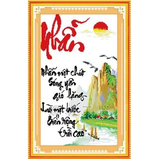 Tranh thêu chữ thập chữ nhẫn 42*65cm LV3233 - tự thêu