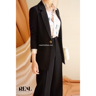 Blazer Công Sở Dáng Ôm Clara đen_REAL