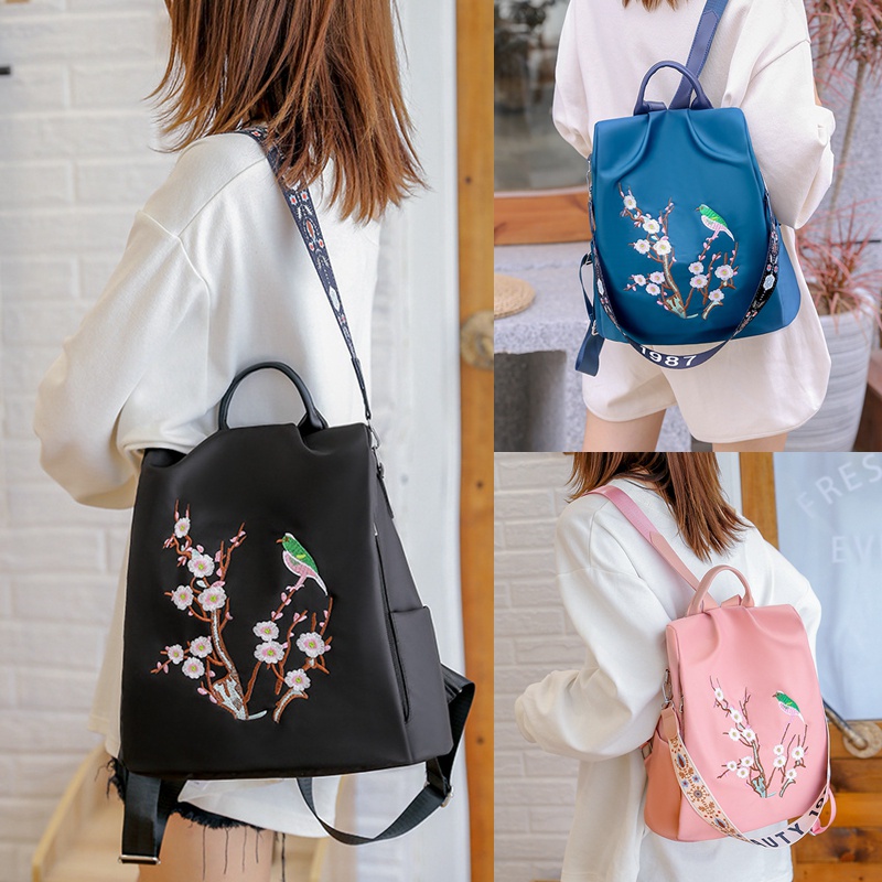 Ba Lô Vải Oxford Chống Thấm Nước Chống Trộm Sức Chứa Lớn In Họa Tiết Thời Trang Chất Lượng Cao Cho Nữ