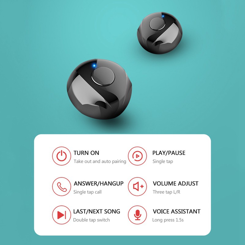 Bộ Tai Nghe Thể Thao Không Dây Tws Kèm Hộp Sạc | BigBuy360 - bigbuy360.vn