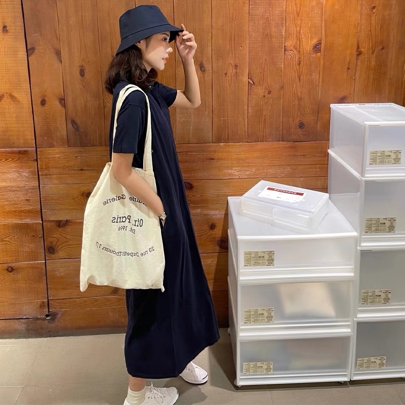 Váy Polo xanh than lacos dáng chữ A trẻ trung, năng động