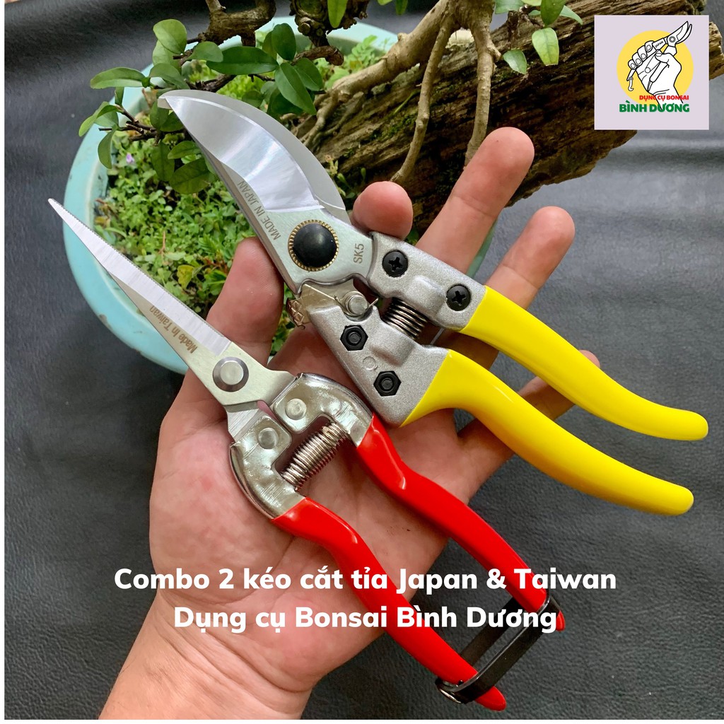 KÉO CẮT CÀNH YOKOHAMA JAPAN SK5 TẶNG KÉO TỈA DĂM TAIWAN CẮT TỈA CÂY CẢNH BONSAI