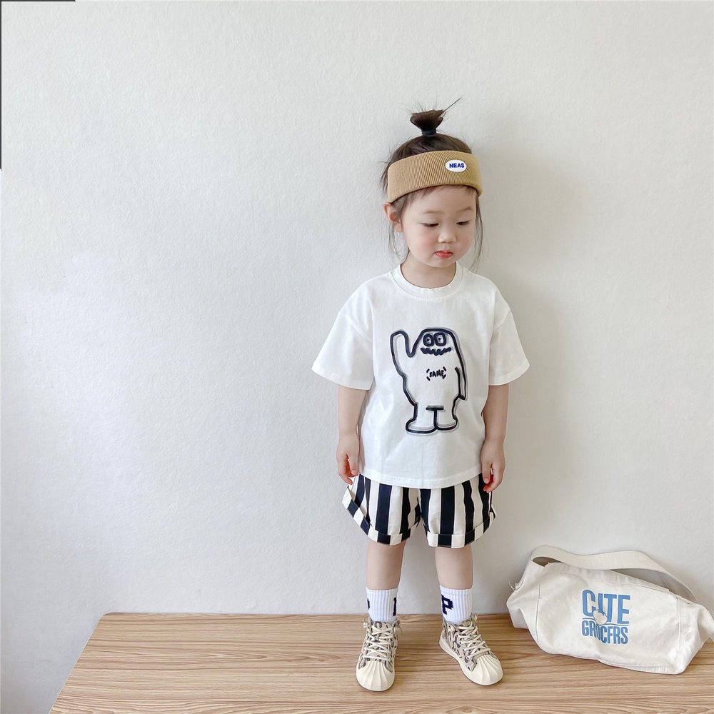 Áo Thun cotton Tay Ngắn In Họa Tiết graffiti Dễ Thương Phong Cách Hàn Quốc Thời Trang Mùa Hè Cho Bé Trai Và Gái