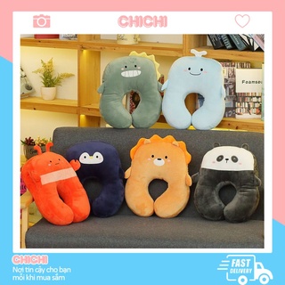 Gối kê cổ chữ U Hình Thú Đa Năng🐳FREESHIP🐳Gối chữ U Có Nhét Tay Mềm Mịn Thích Hợp Đi Du Lịch,Văn Phòng GVP12 Chichi