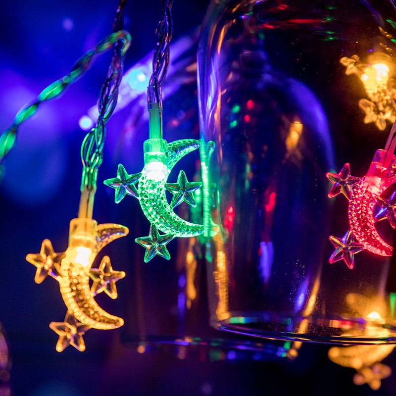 Dây Đèn LED Trang Trí Hình Ngôi Sao/Mặt Trăng 1.5M/3M