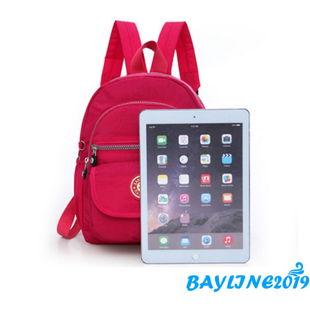 Balo Đeo Vai Nhiều Ngăn Sức Chứa Lớn Màu Trơn Chống Thấm Nước Có Khóa Kéo Cho Nữ