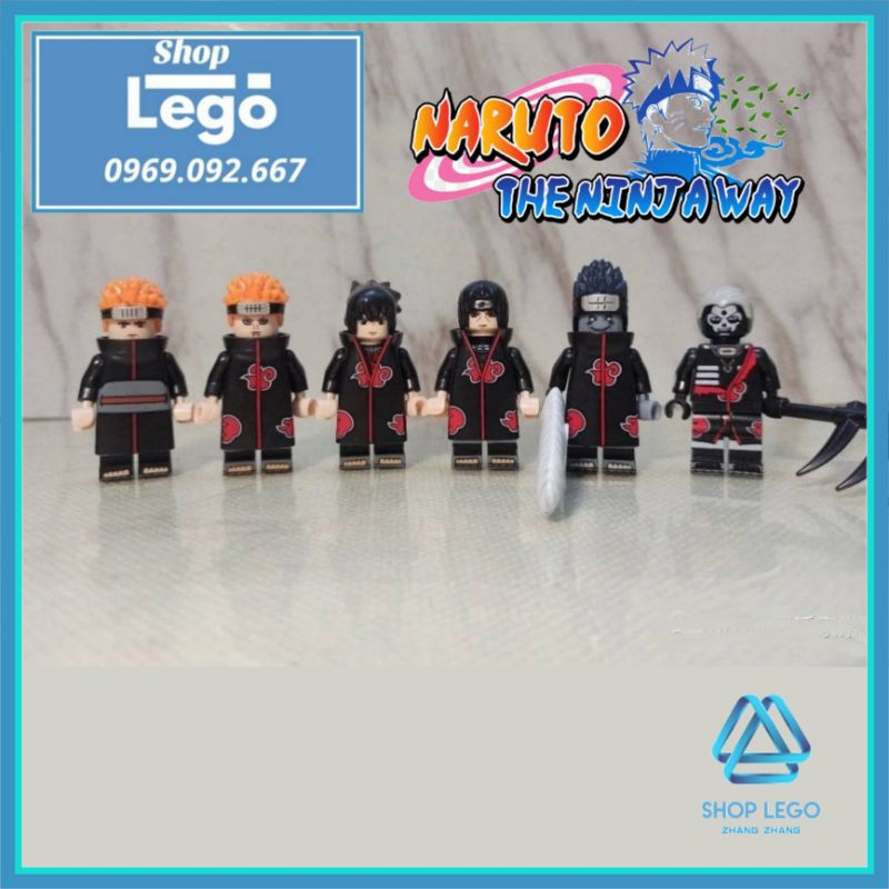 Xếp hình Naruto Uchiha Sasuke - Yahiko - Kisame Hoshigaki - Hidan - Uchiha Itachi Lego Minifigures KDL801