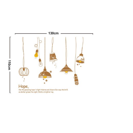 Decal trang trí bóng đèn dây Vintage ( 8 bóng mờ )