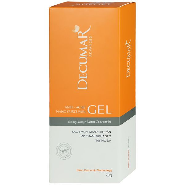 Gel ngừa mụn Nano Nghệ Decumar Advanced 20gr hoàn toàn mới hiệu quả gấp 7500 so với Nghệ thường