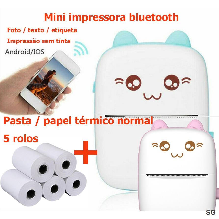 Máy In Ảnh Hoạt Hình Không Dây Mini Kết Nối Bluetooth Cho Android Ios