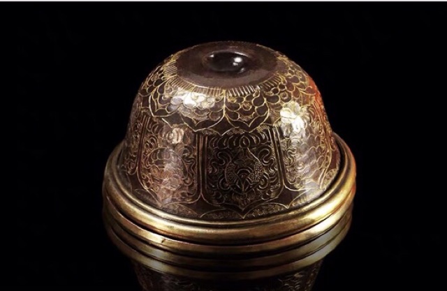 Chén cúng không chân đồng Nepal 3” - Vẽ vàng