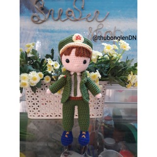 Chú Công An bằng len size 25cm