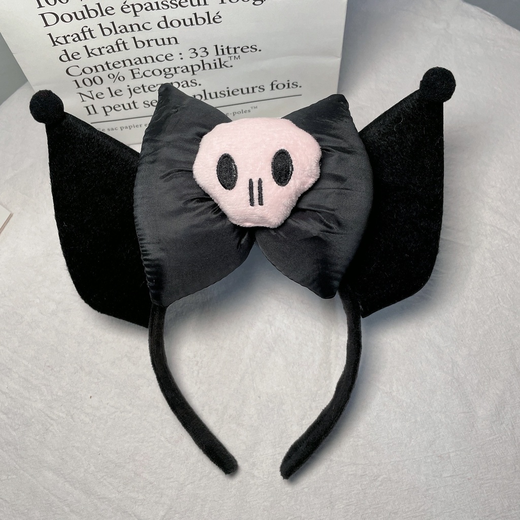 Fashion New Cosplay Kawaii Cute Headband Female Kuromi Melody Headband Harajuku Dark Cartoon Design Girl Hairpin Plush Headband Hair Accessories
