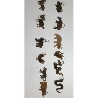 Móc khóa da trâu/trừ tà 12 con giáp da trâu 100%