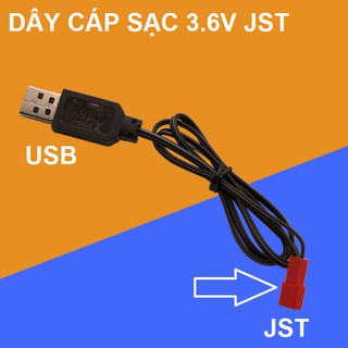 Cáp sạc pin 3.6v cổng JST màu đỏ