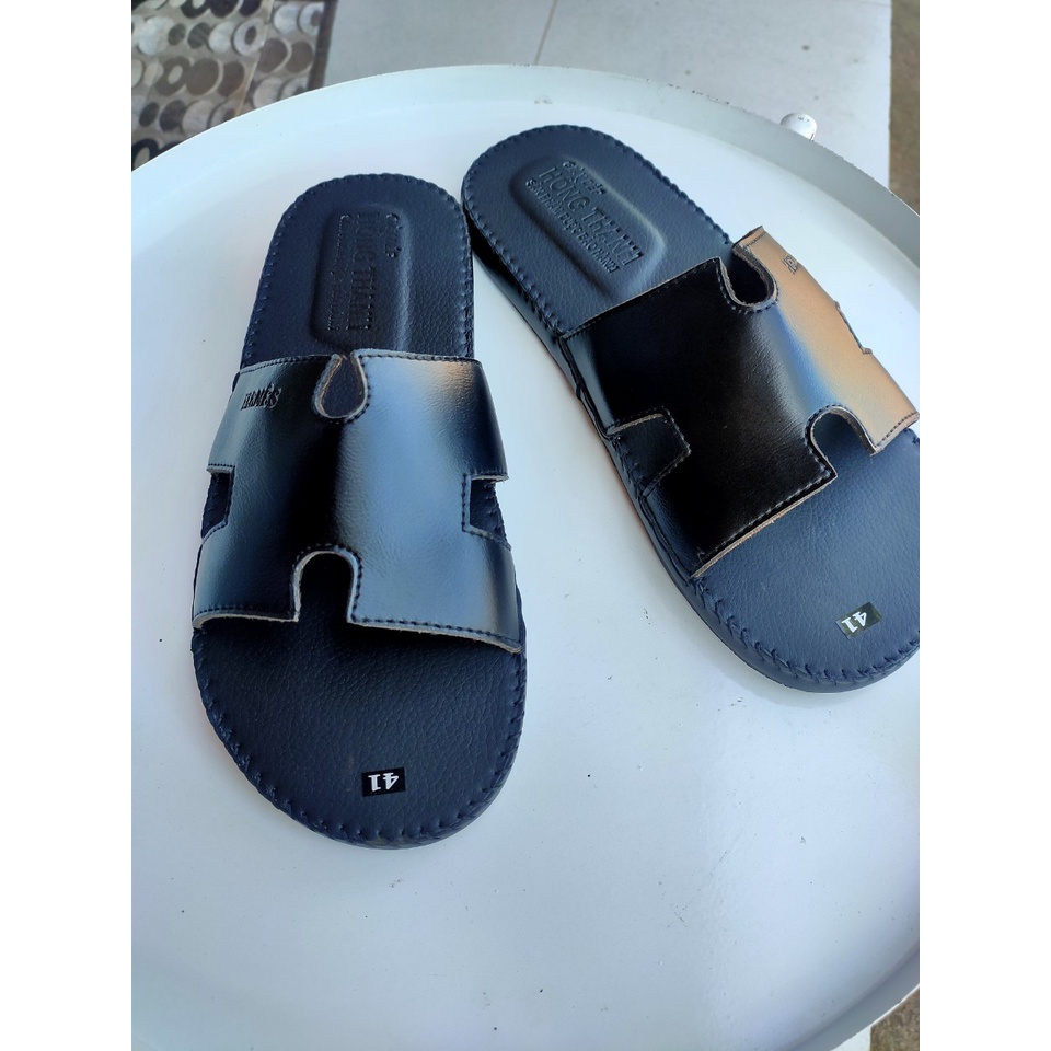 Dép Da Nam Cao Cấp Dép Nam Chữ H Da Bò Đế Caosu Cao Cấp Hồng Thạnh