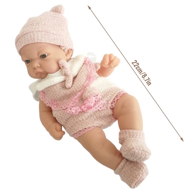 Búp Bê Bé Gái Sơ Sinh 10 Inch Mềm Mại Tương Tác Với Mắt Thật Trang Trí